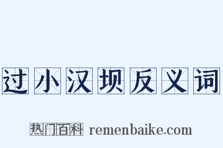 过小汉坝反义词是什么意思的图片